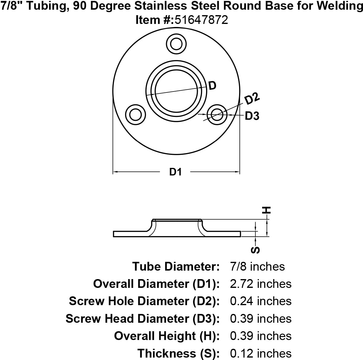 90 Degree Weldable Round Bases