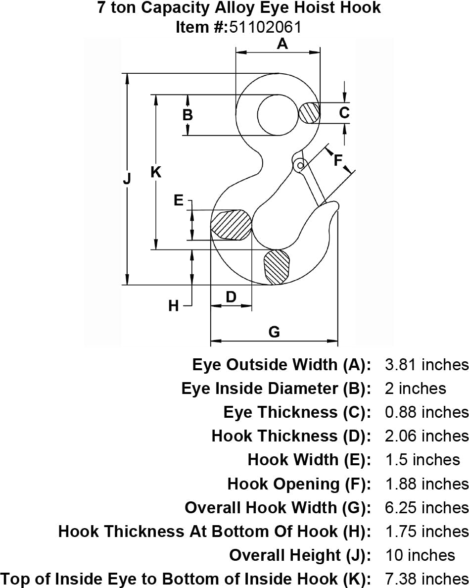 Alloy Eye Hoist Hook