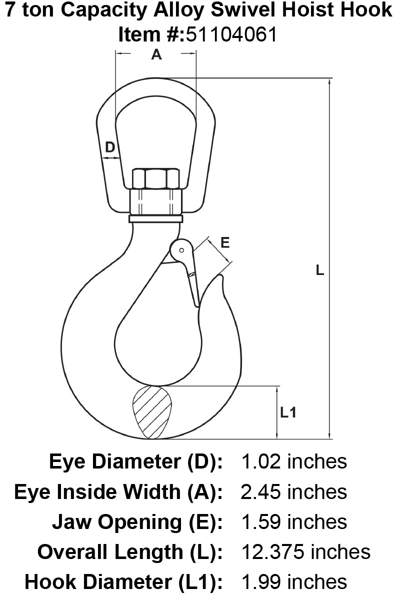 Alloy Swivel Hoist Hook