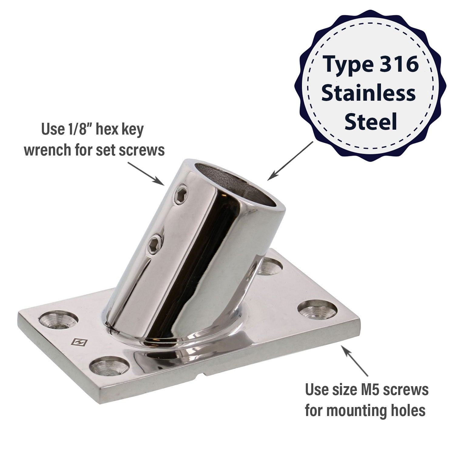 60 Degree Rectangular Base Fittings