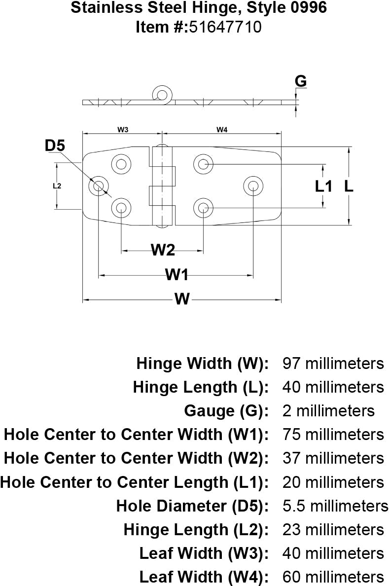 Style 0996 Hinge