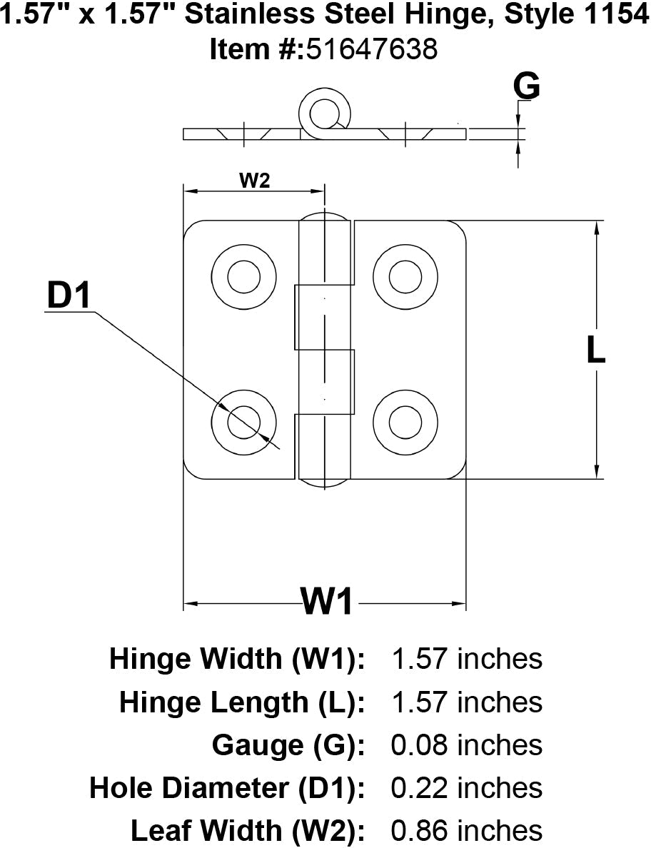 Style 1154 Hinge