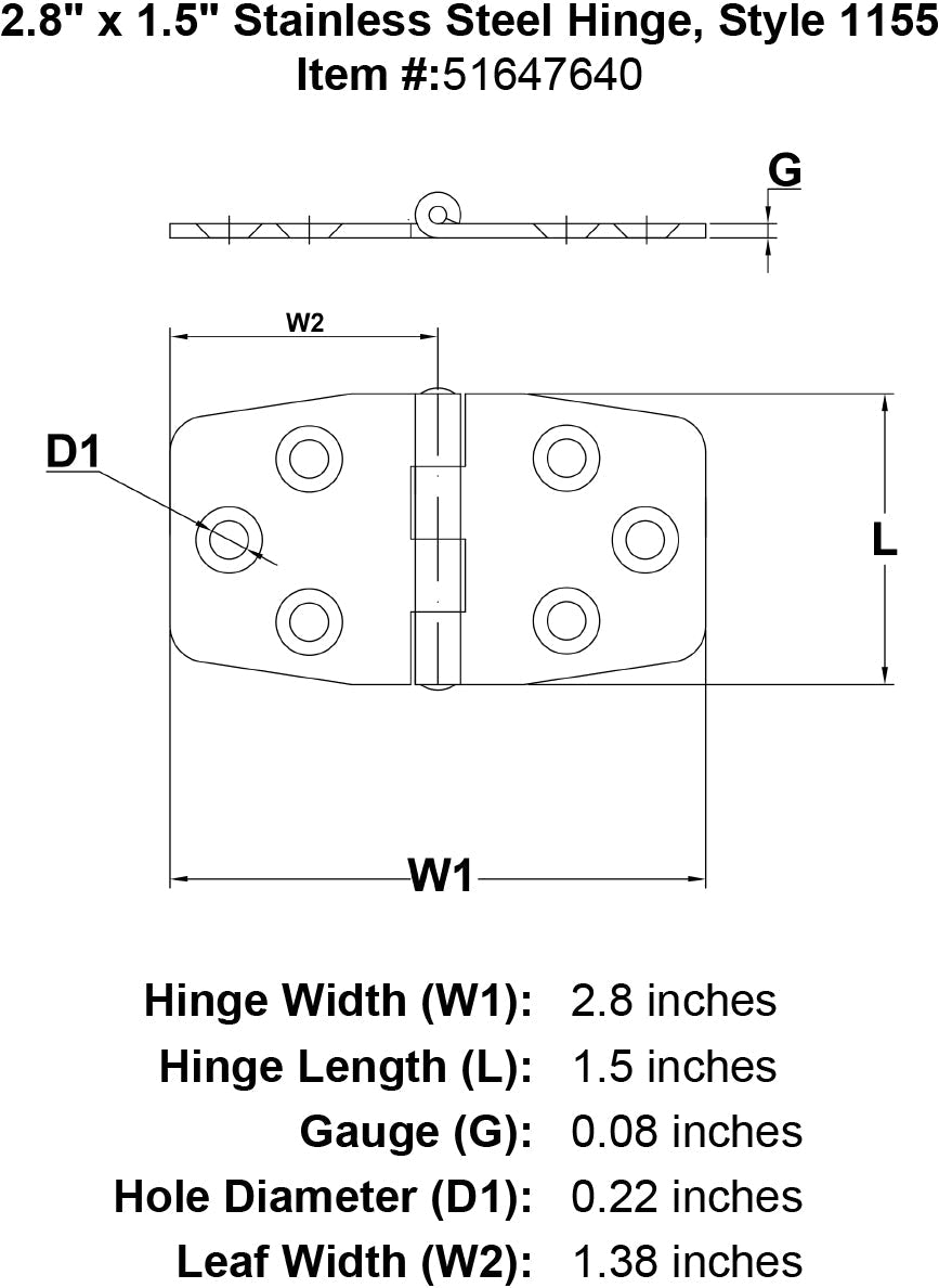 Style 1155 Hinge