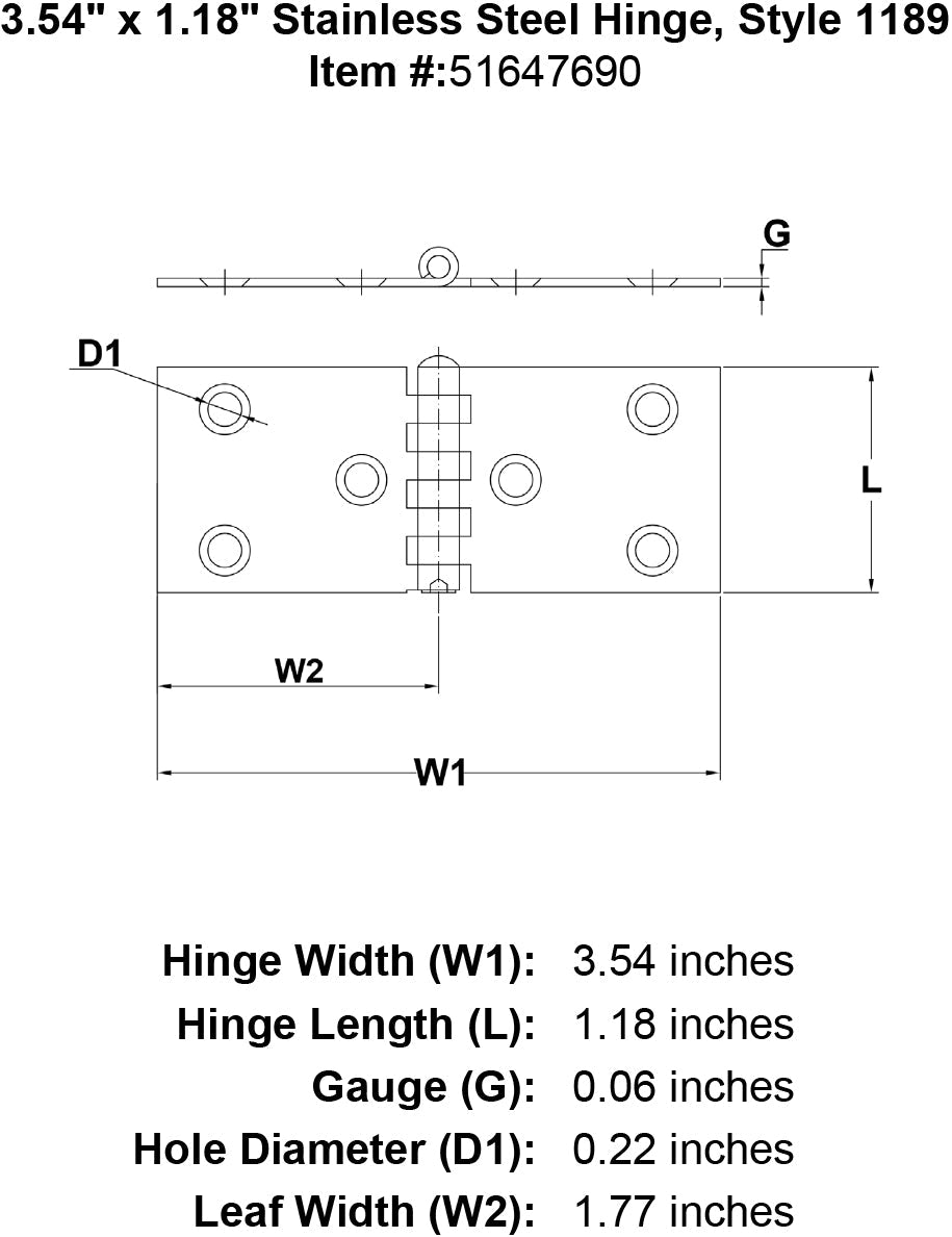 Style 1189 Hinge