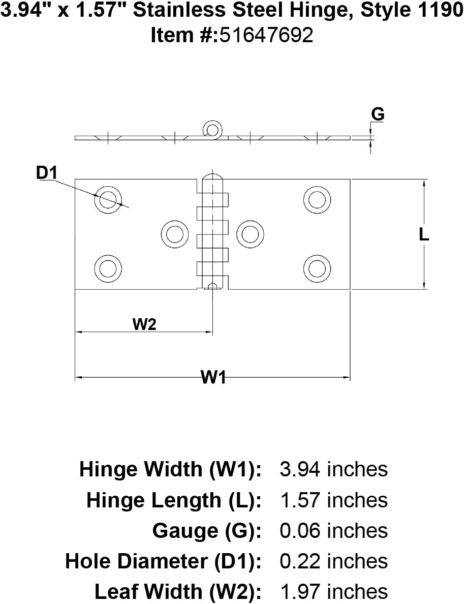 Style 1190 Hinge