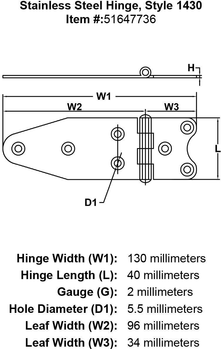 Style 1430 Hinge