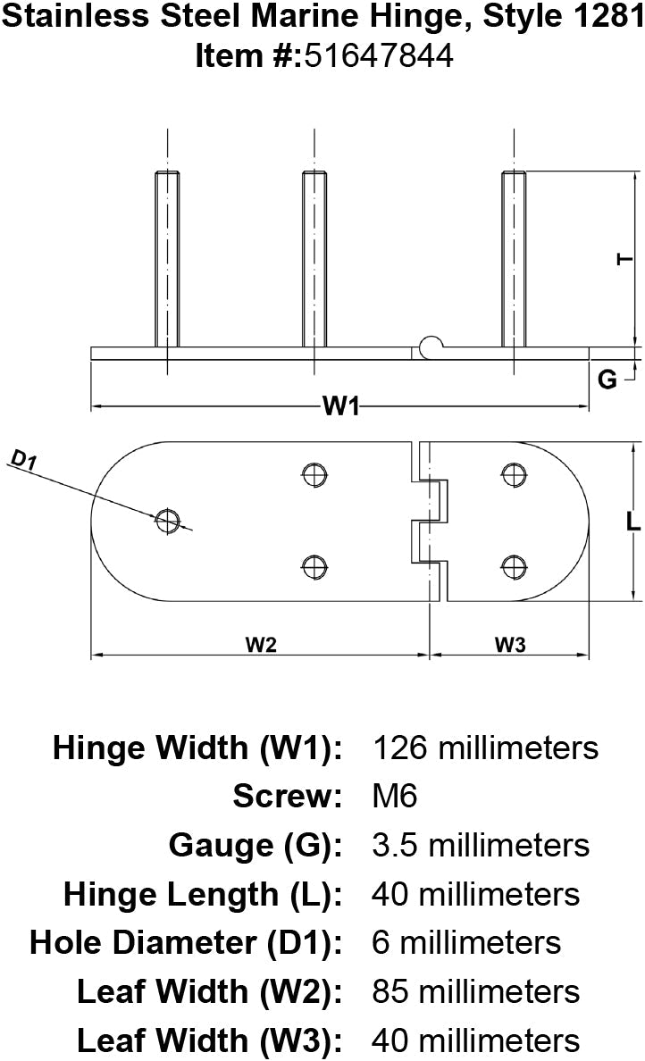 Style 1281 Hinge