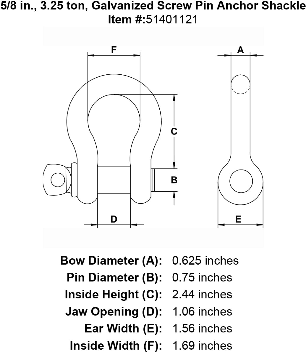 Galvanized Screw Pin Anchor Shackle