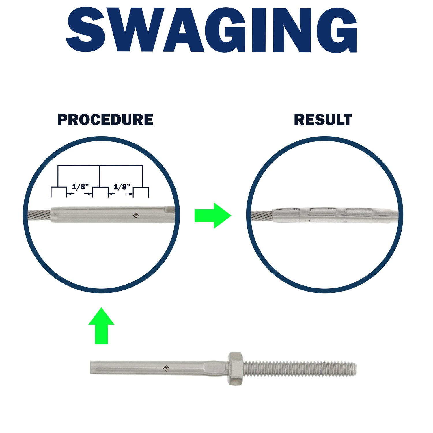 Stainless Steel Cable Railing Threaded Stud