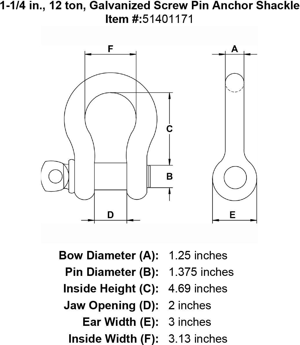 Galvanized Screw Pin Anchor Shackle