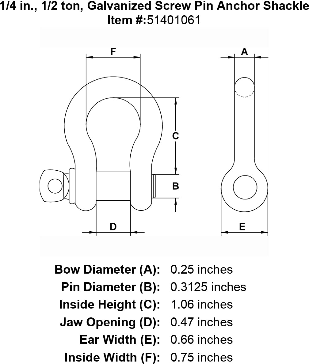 Galvanized Screw Pin Anchor Shackle