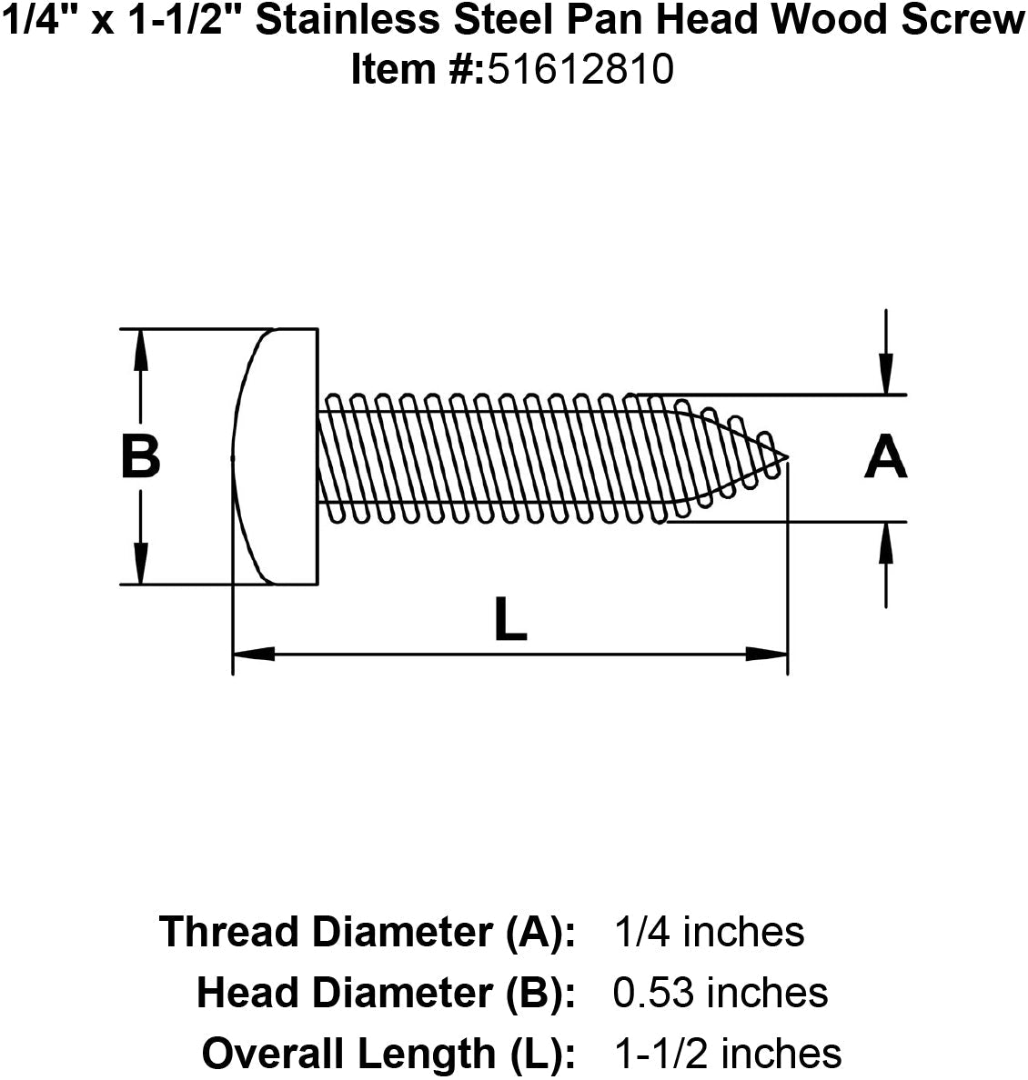 Stainless Steel Pan Head Wood Screw