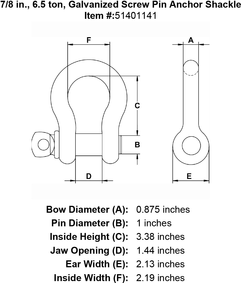 Galvanized Screw Pin Anchor Shackle