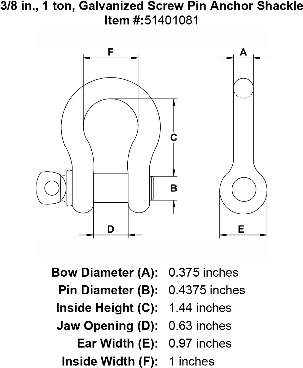 Galvanized Screw Pin Anchor Shackle