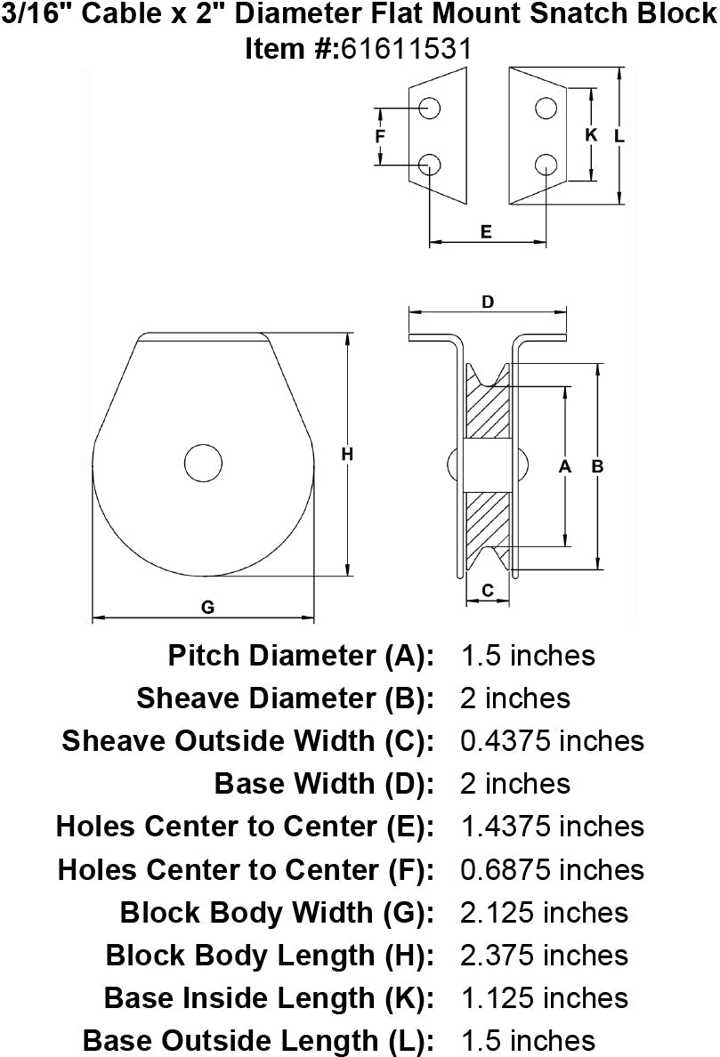 Flat Mount Snatch Blocks