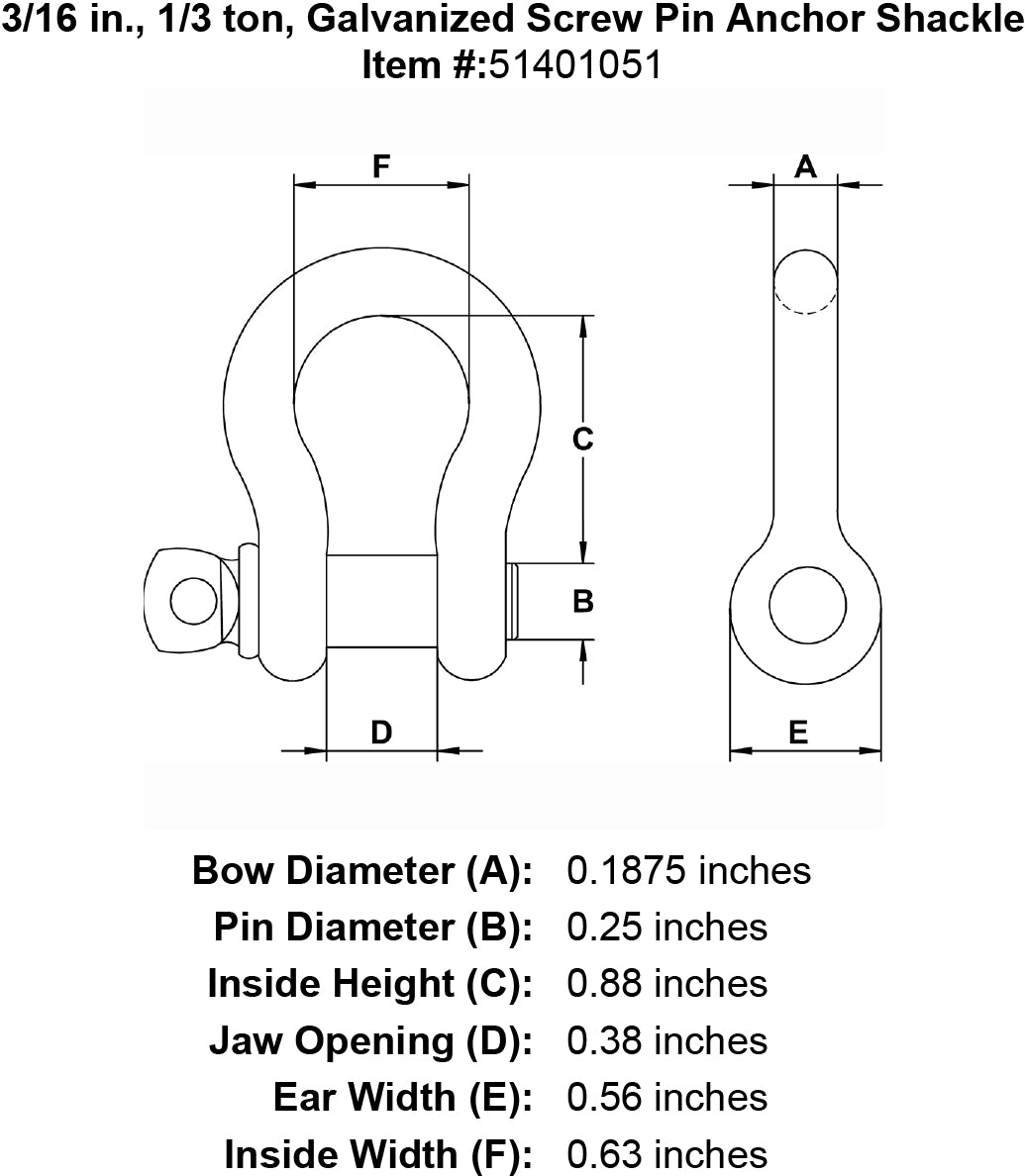 Galvanized Screw Pin Anchor Shackle