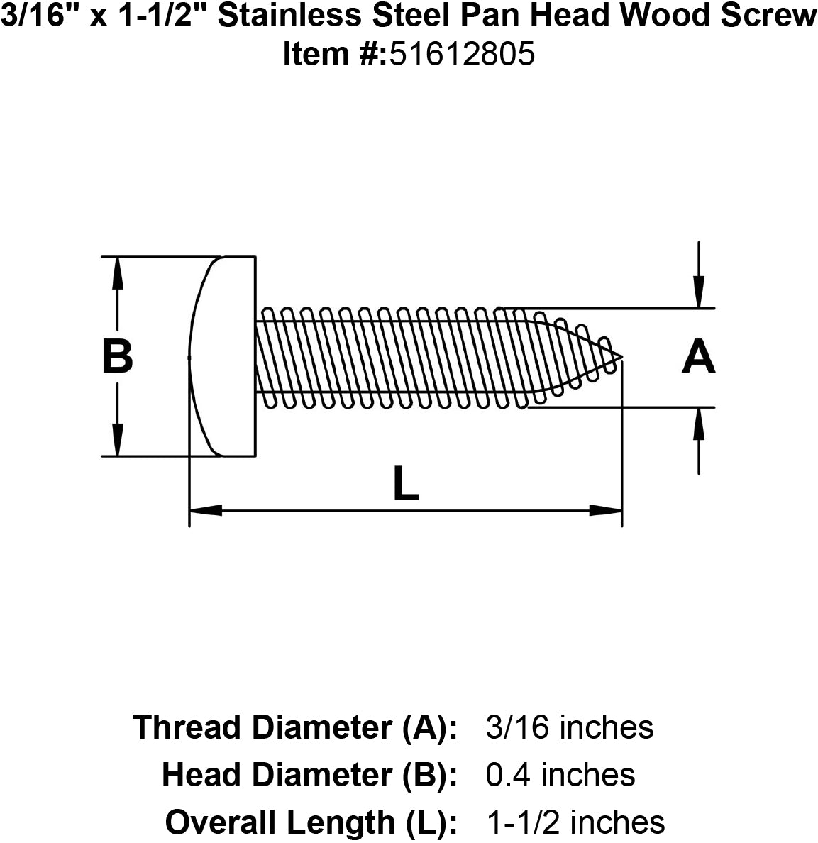 Stainless Steel Pan Head Wood Screw