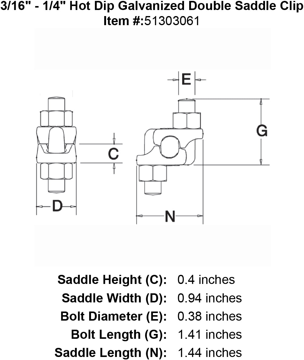 Hot Dip Galvanized Double Saddle Clip