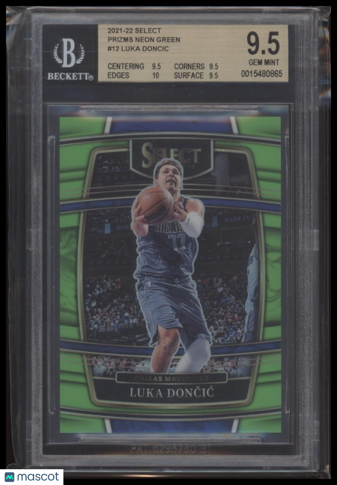 Luka Doncic 2021-22 Select Prizms Neon Green #12 BGS 9.5