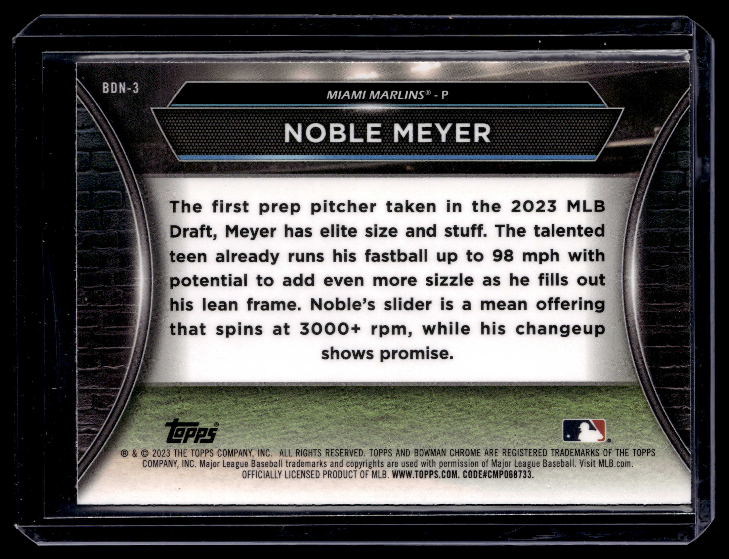 Noble Meyer 2023 Bowman Draft Night #bdn-3