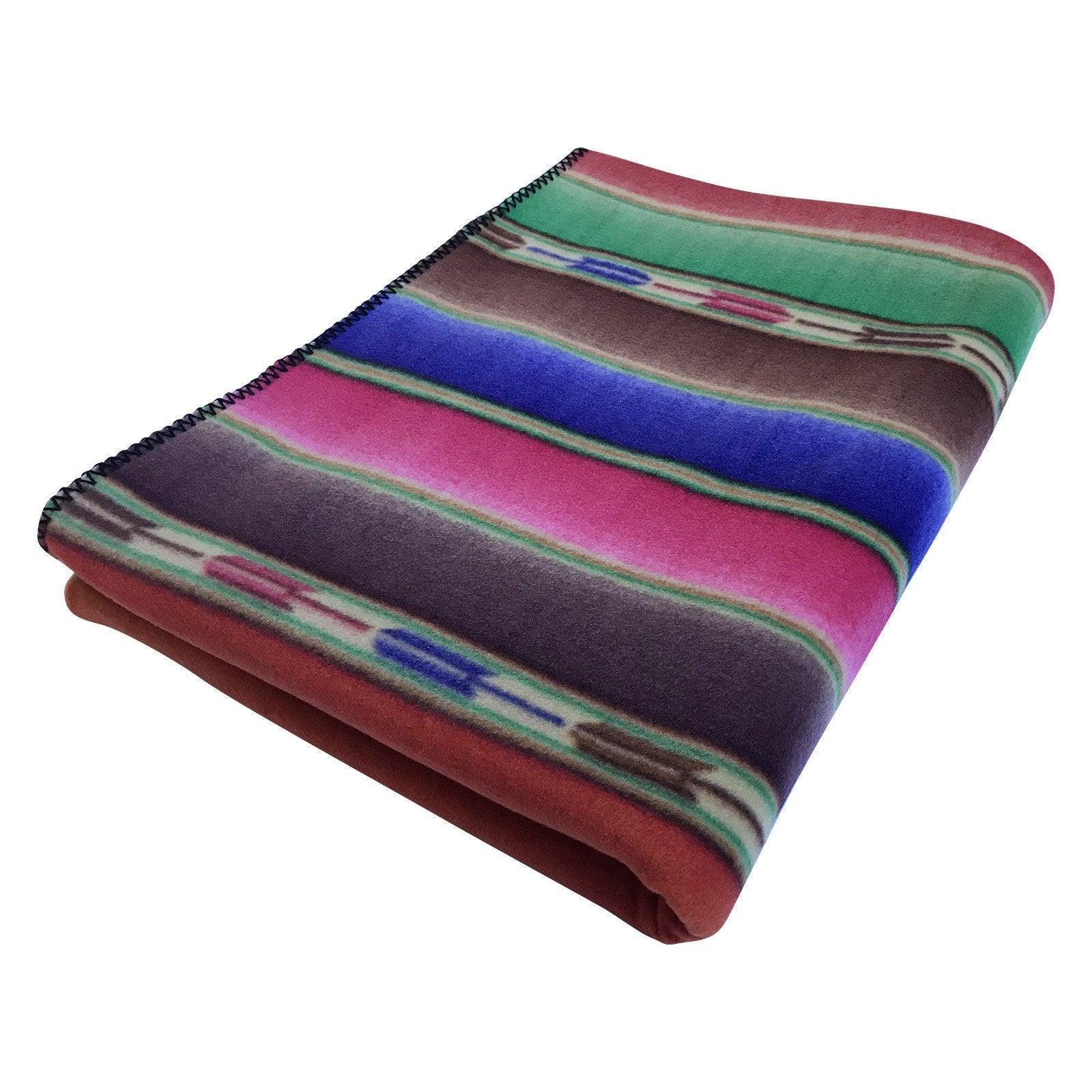 Native Serape Pattern Fleece Western Blanket