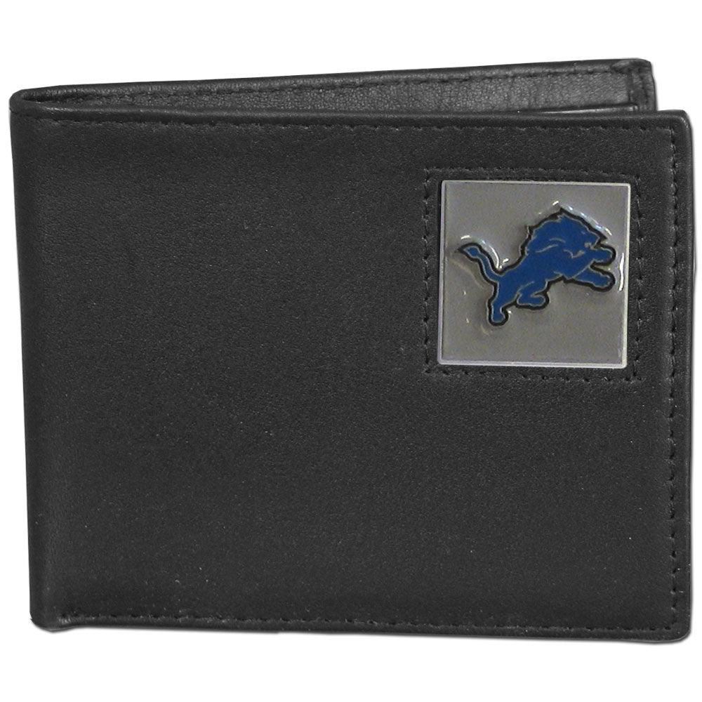 Detroit Lions Leather Bi-fold Wallet Packaged in Gift Box