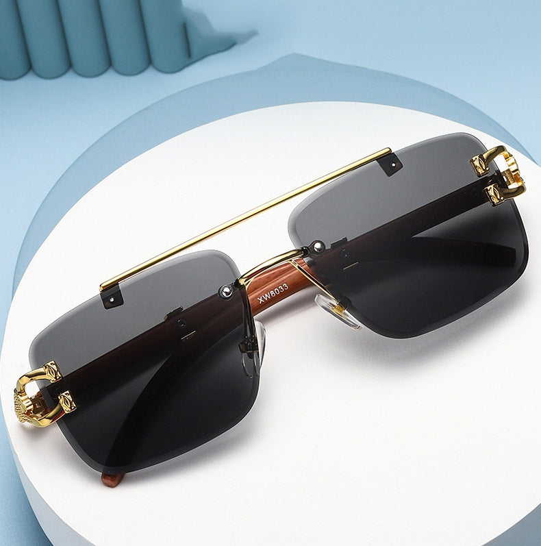 Retro Square Sunglasses Gold Detail