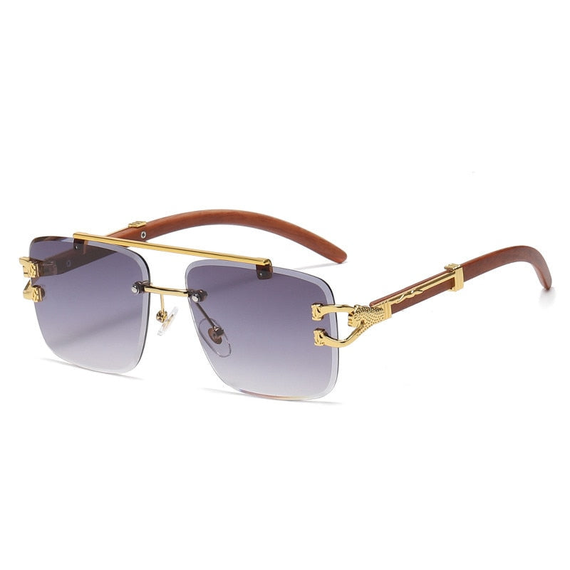 Retro Square Sunglasses Gold Detail