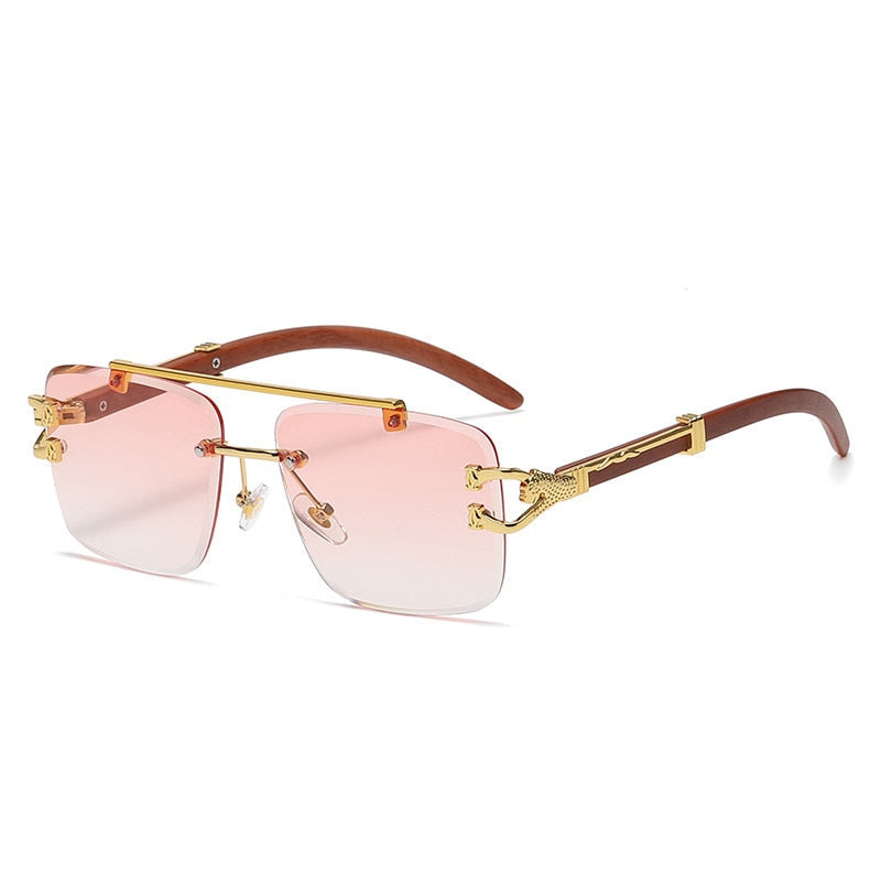 Retro Square Sunglasses Gold Detail