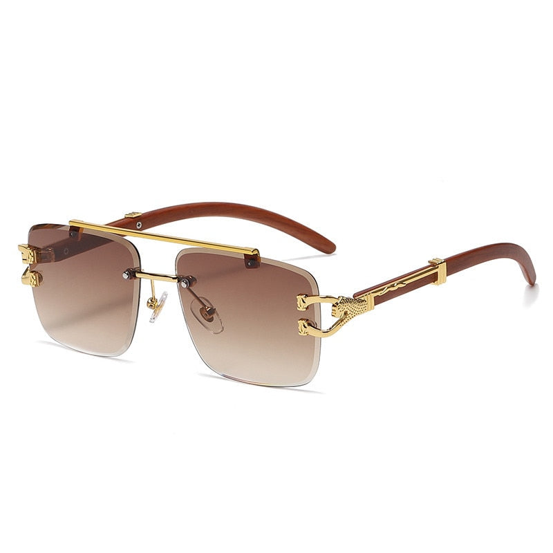 Retro Square Sunglasses Gold Detail