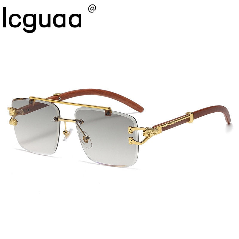 Retro Square Sunglasses Gold Detail