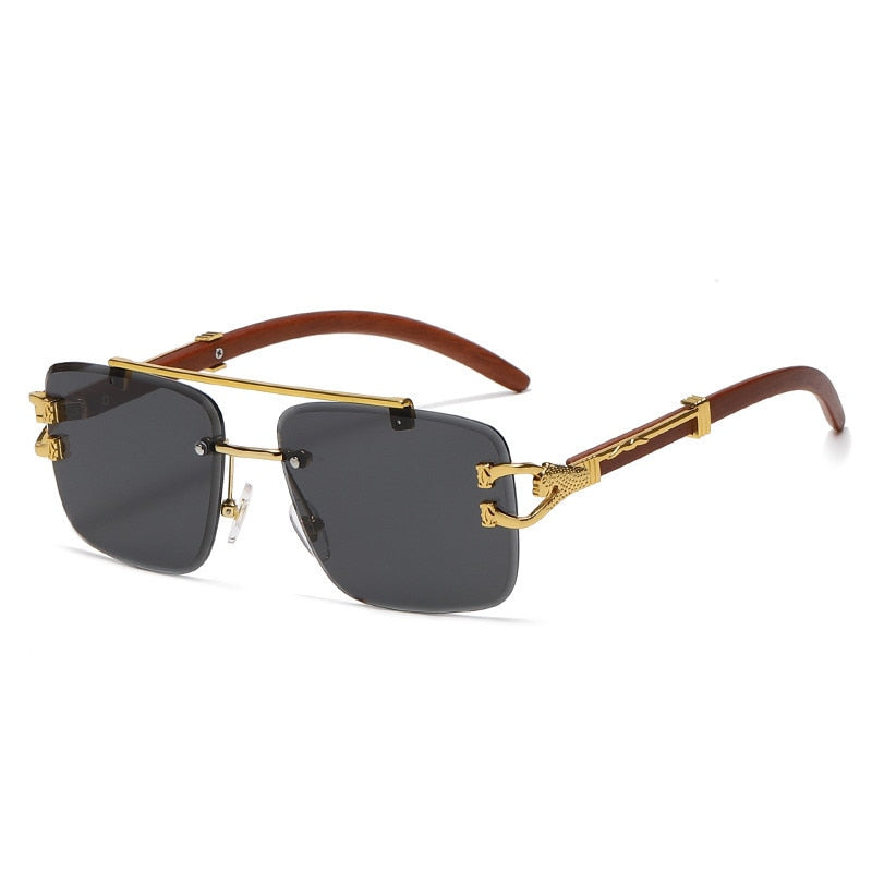 Retro Square Sunglasses Gold Detail