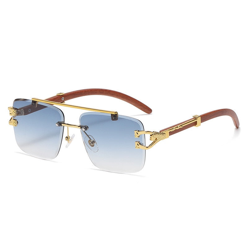 Retro Square Sunglasses Gold Detail