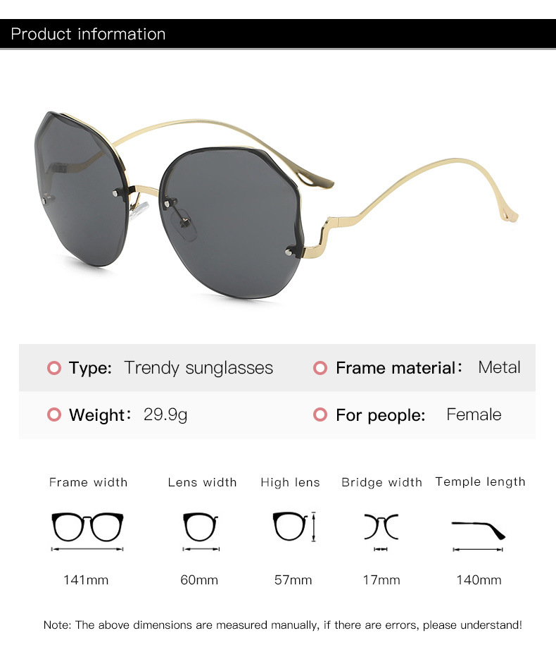 Gradient Rimless Sun Glasses