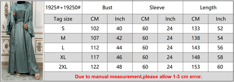 1925#Women Satin Sets - CHAOMENG MUSLIM SHOP