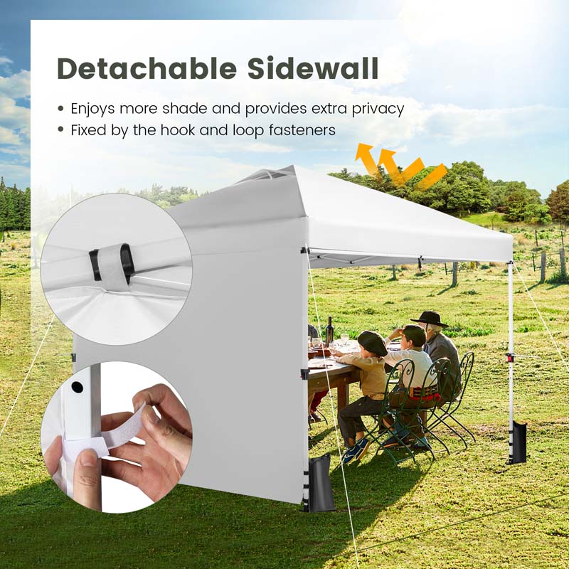 Eletriclife 10 x 10 Feet Foldable Commercial Pop-up Canopy with Roller Bag and Banner Strip