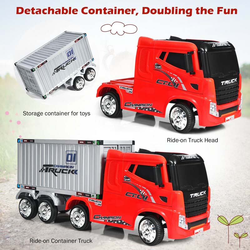 Eletriclife 12V Kids Semi-Truck with Container and Remote Control