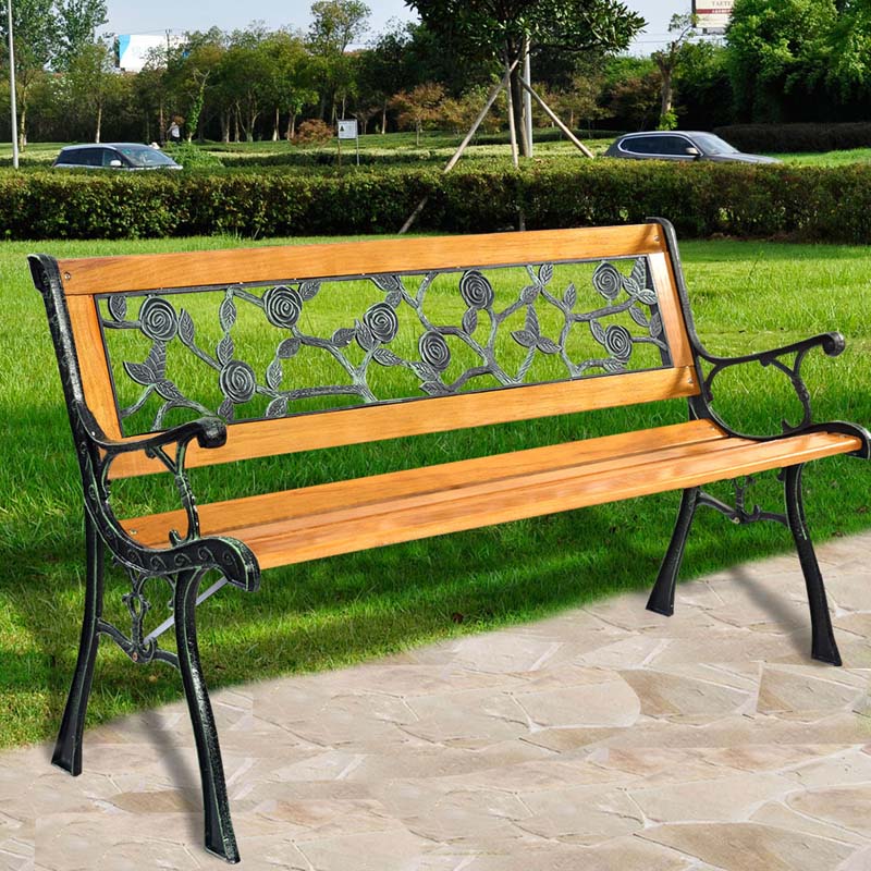 Eletriclife 49 1/2 Inch Patio Park Garden Porch Chair Bench