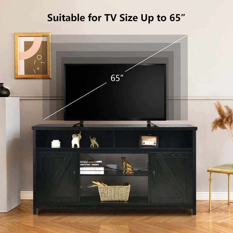 Eletriclife 59 Inch TV Stand Media Center Console Cabinet with Barn Door for TV's 65 Inch