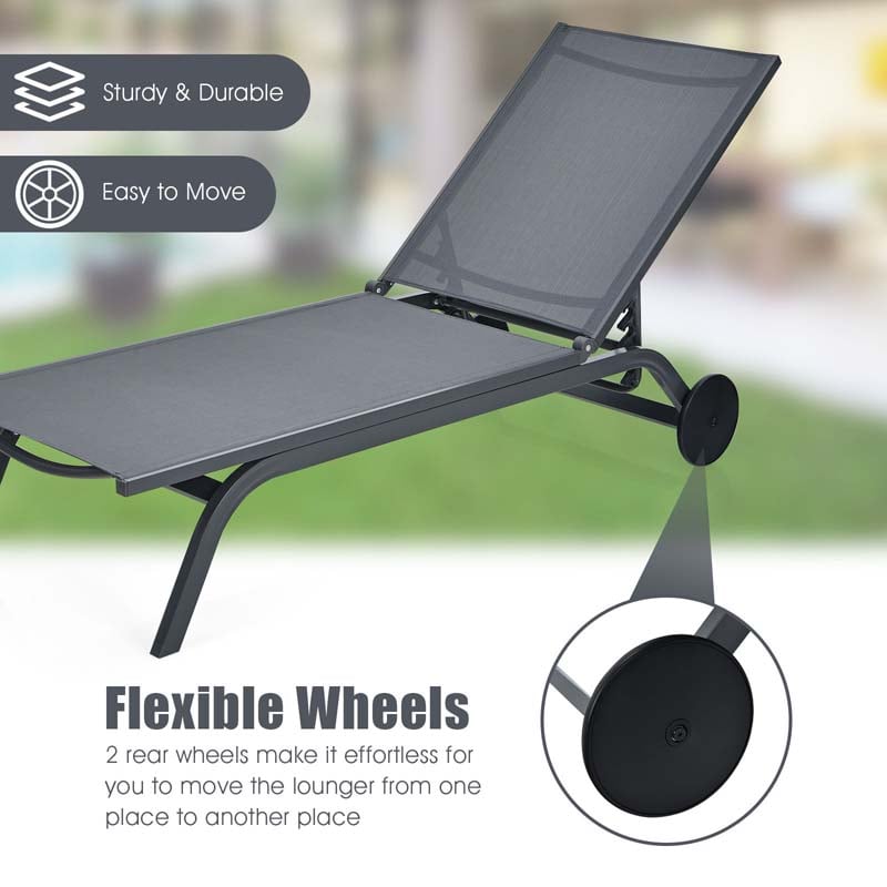 Eletriclife 6-Position Adjustable Fabric Outdoor Patio Recliner Chair