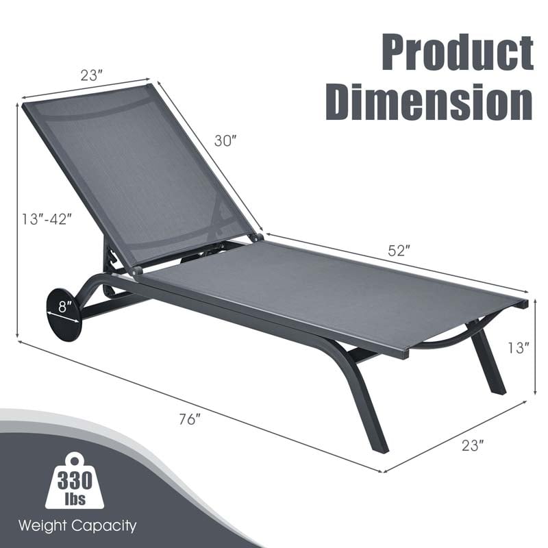 Eletriclife 6-Position Adjustable Fabric Outdoor Patio Recliner Chair