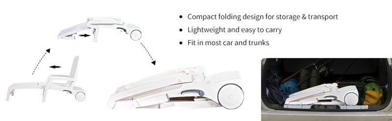 Eletriclife Adjustable Patio Sun Lounger with Weather Resistant Wheels