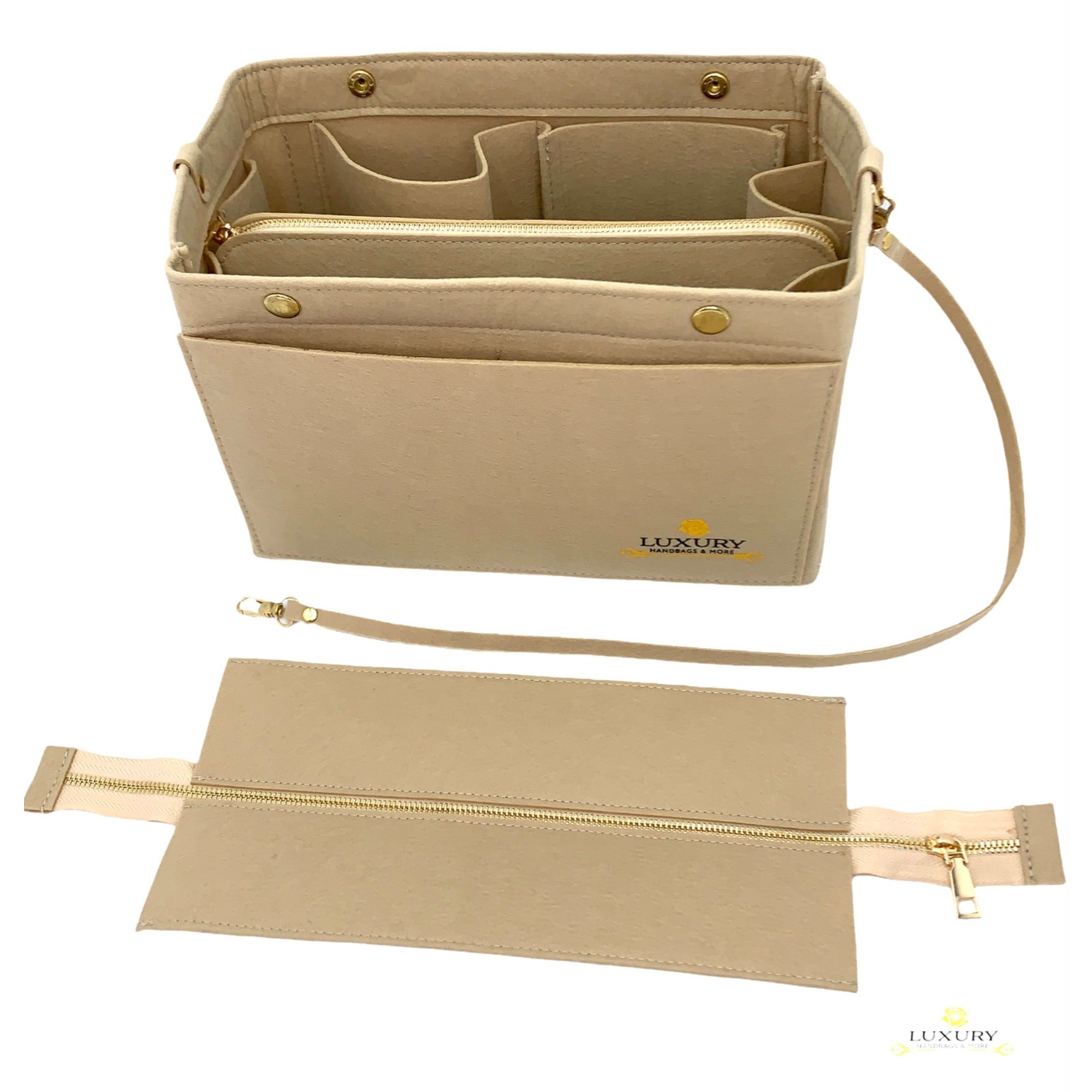 Purse Organizer Insert with zipper handbag & Tote Shaper fit Speedy 25, NeverfulPM Medium size