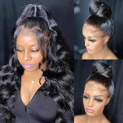 Transparent 360 Lace  Wig Body Wave Human Hair