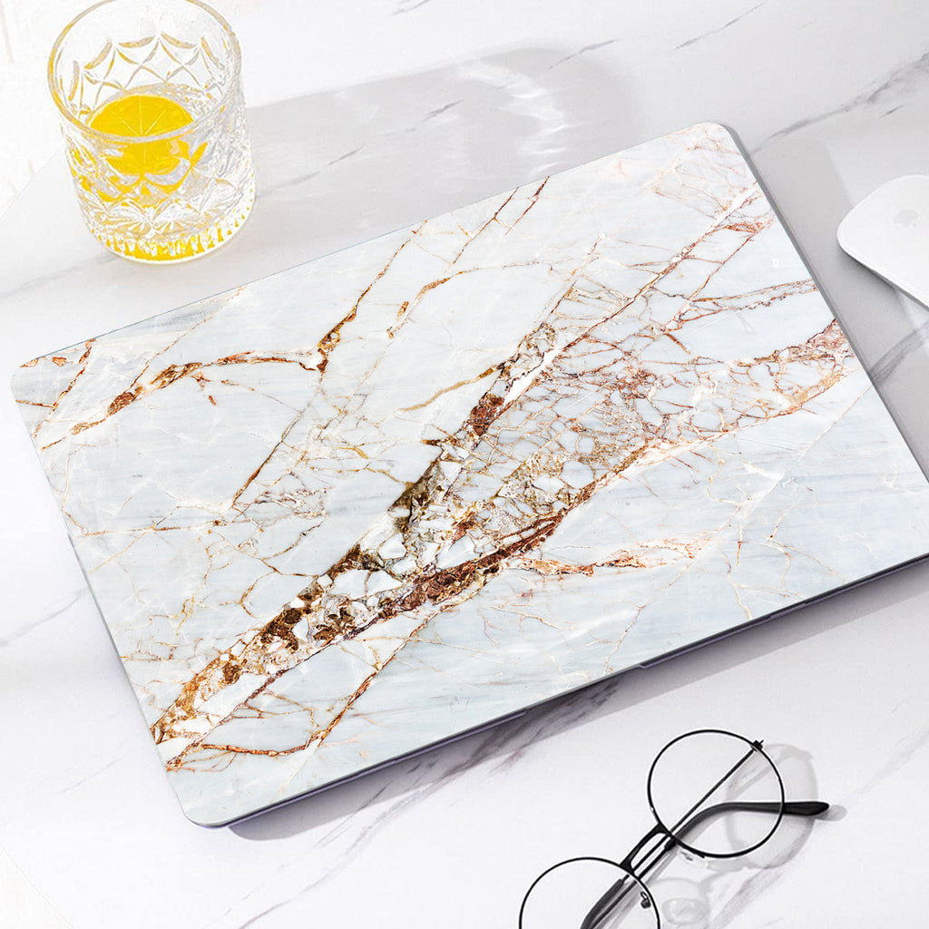Golden shock Marble | Macbook case customizable