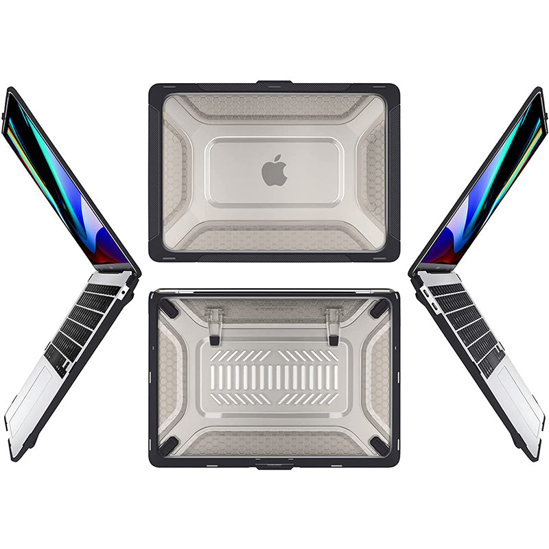 Macbook Case Heavy Duty Honeycomb Hard Shell - Black