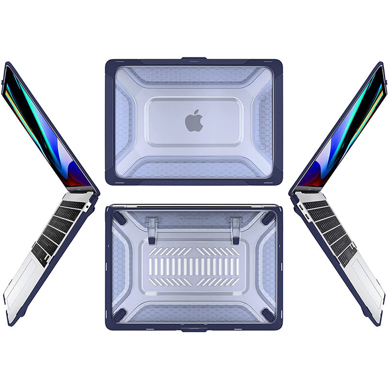 Macbook Case Heavy Duty Honeycomb Hard Shell - Blue