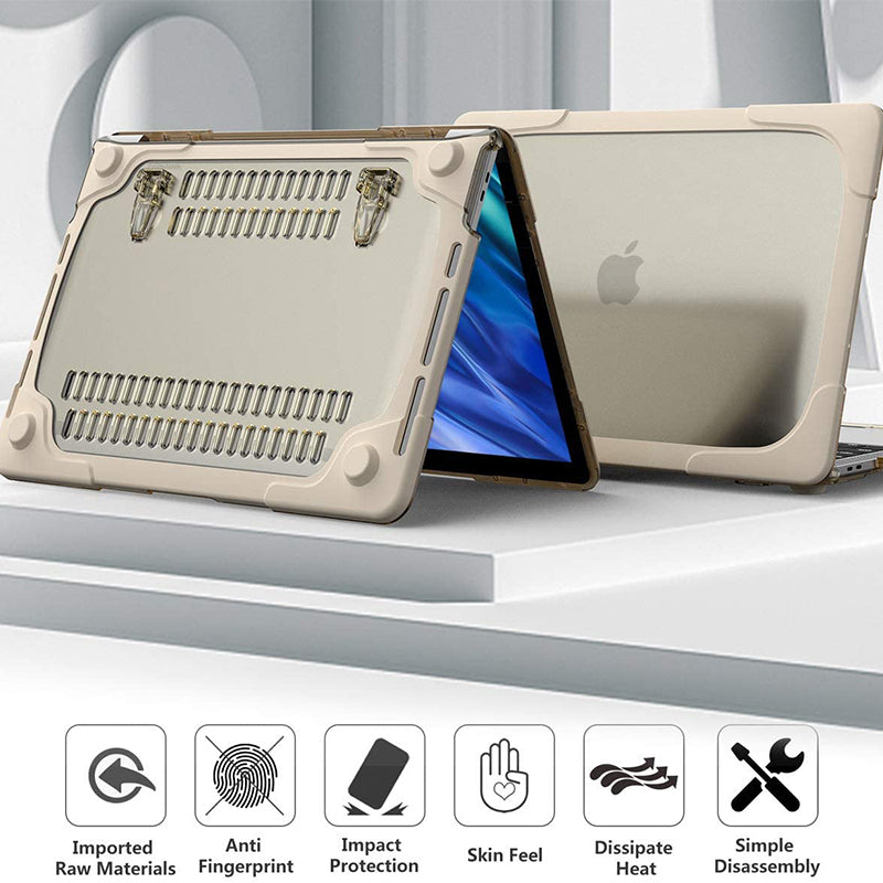 MacBook Case Heavy Duty  with Folding Stand - Khaki
