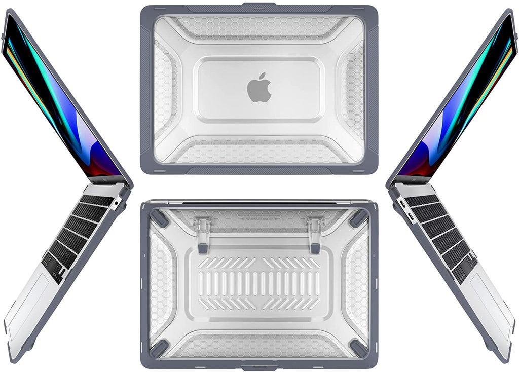 Macbook Case Heavy Duty Honeycomb Hard Shell - Gray