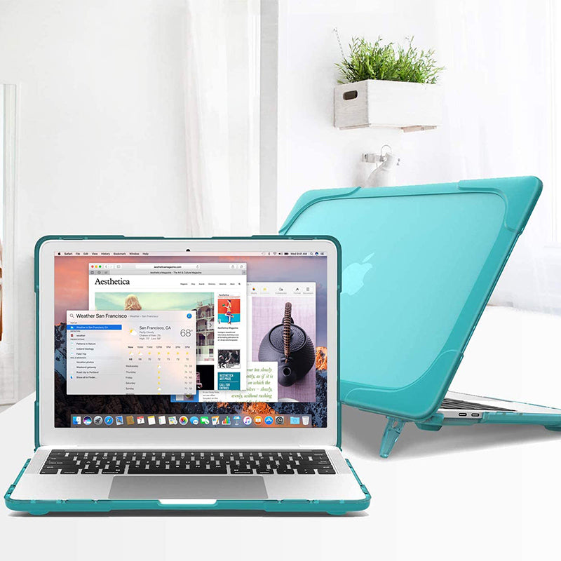 MacBook Case Heavy Duty with Folding Stand - Light blue